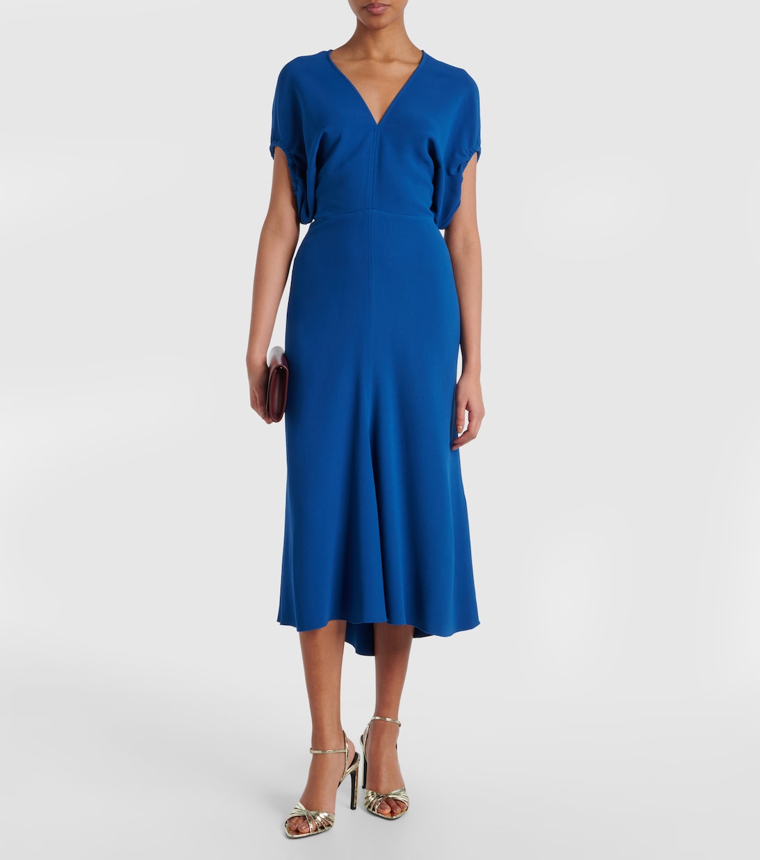 Abito midi in crêpe di raso | Victoria Beckham