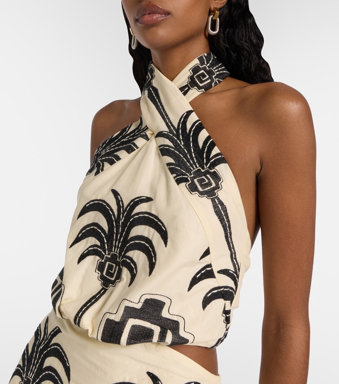 Abito corto Pintaderas con ricamo | Johanna Ortiz