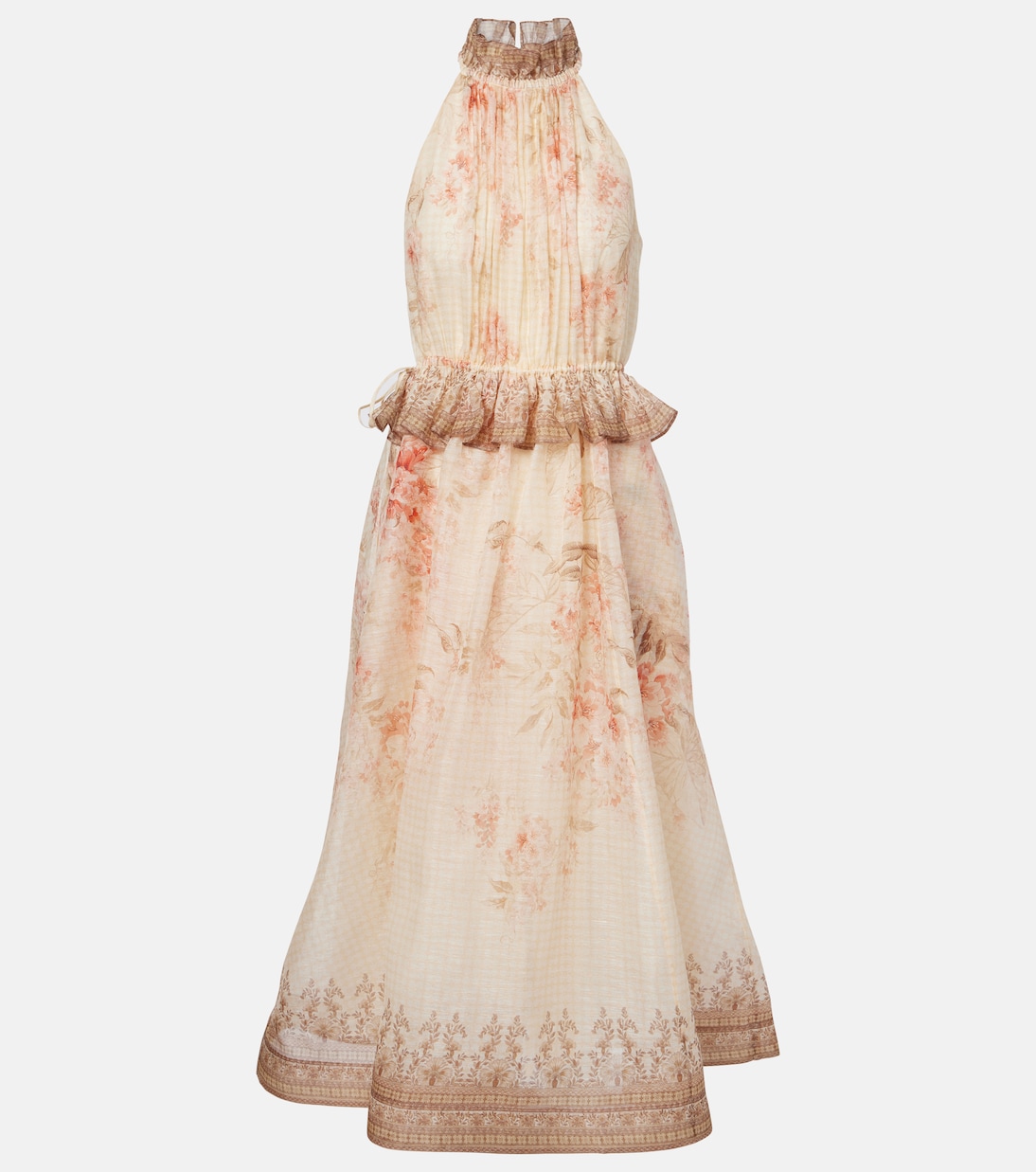 Illuminate floral linen and silk midi dress | Zimmermann