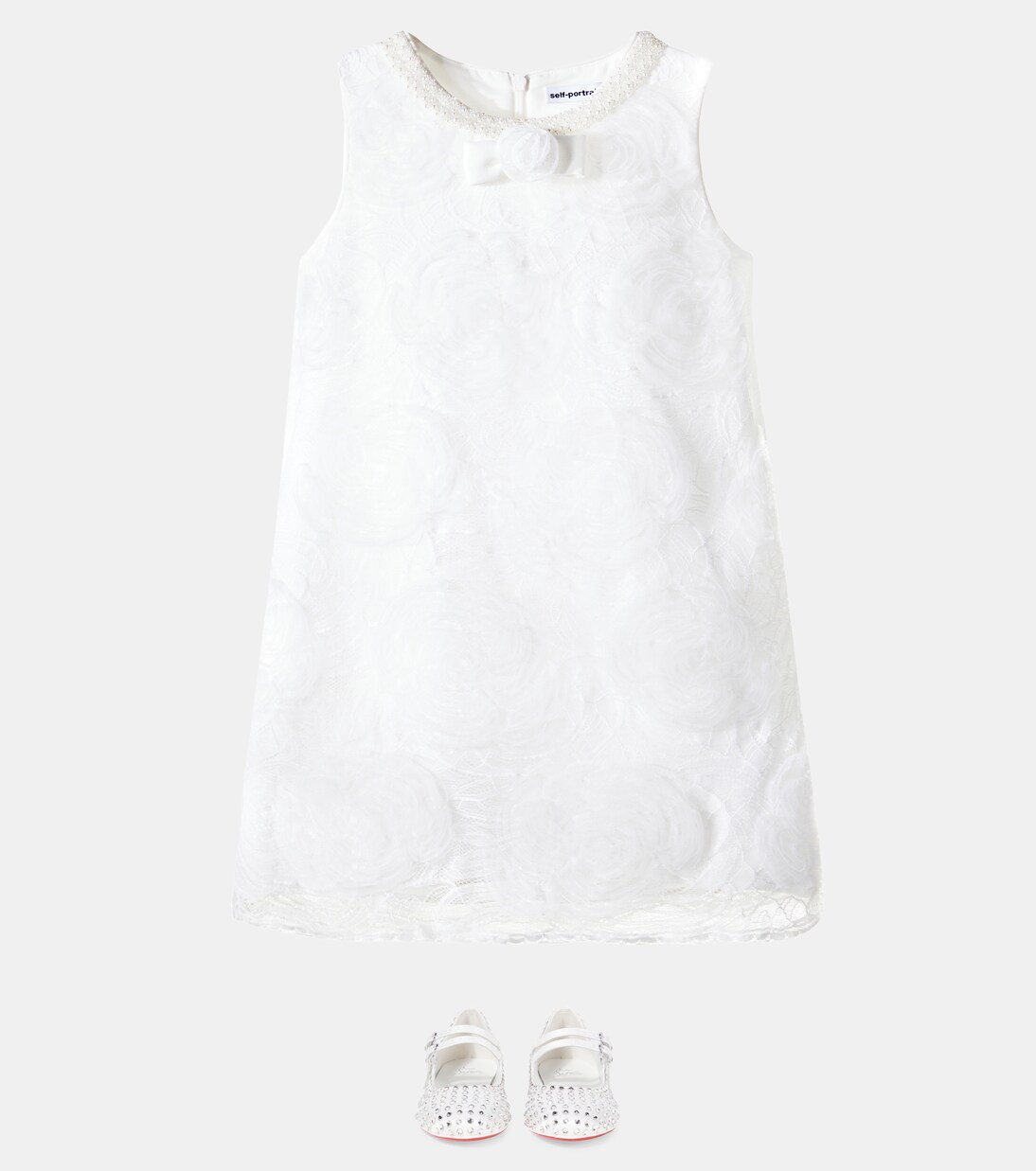 Jane strass satin ballet flats | Christian Louboutin Kids