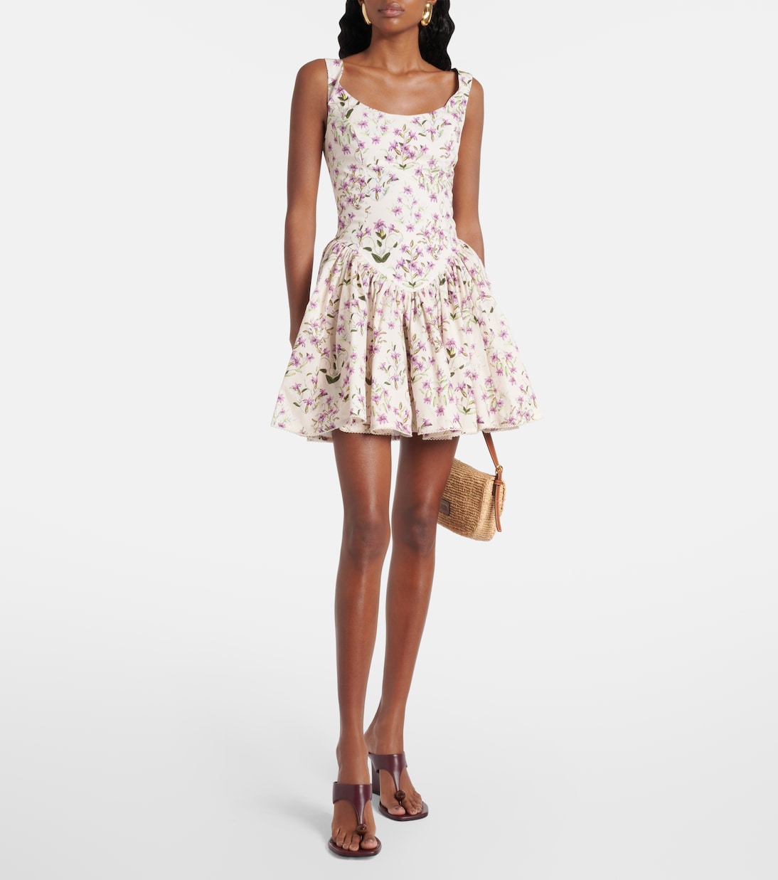 Pluma floral cotton minidress | Agua by Agua Bendita