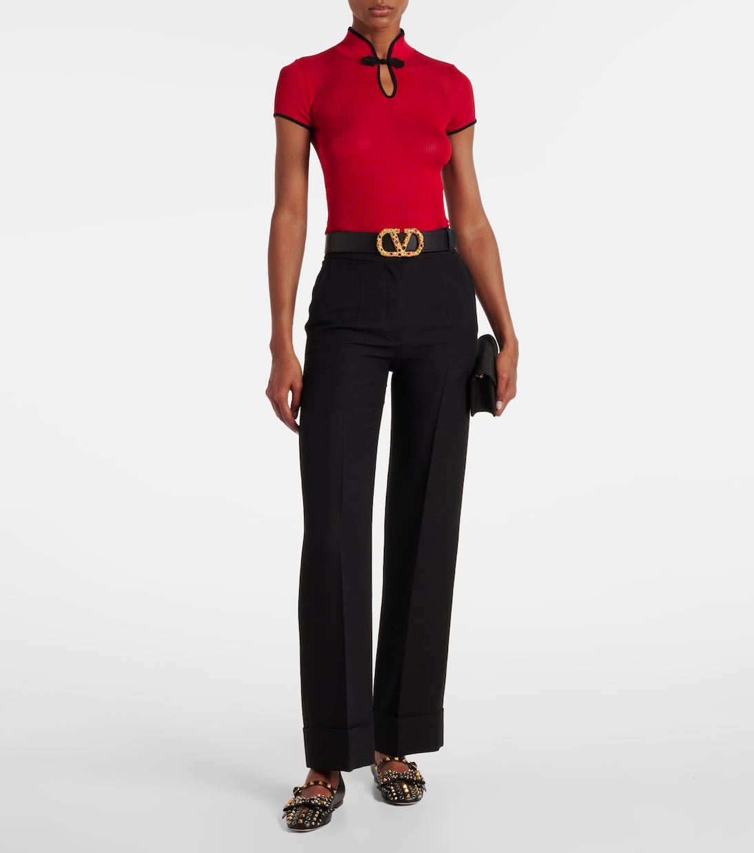 Bailarinas Bowow de piel con tachuelas | Valentino Garavani