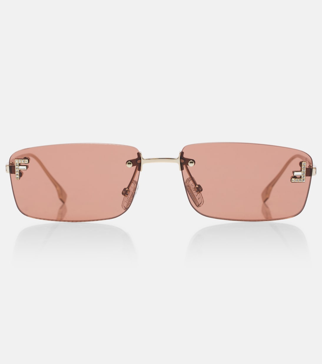 Fendi First Crystal rectangular sunglasses | Fendi