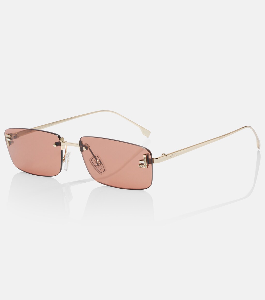 Fendi First Crystal rectangular sunglasses | Fendi