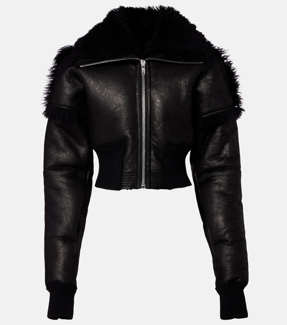 Flight cropped leather jacket | Rick Owens