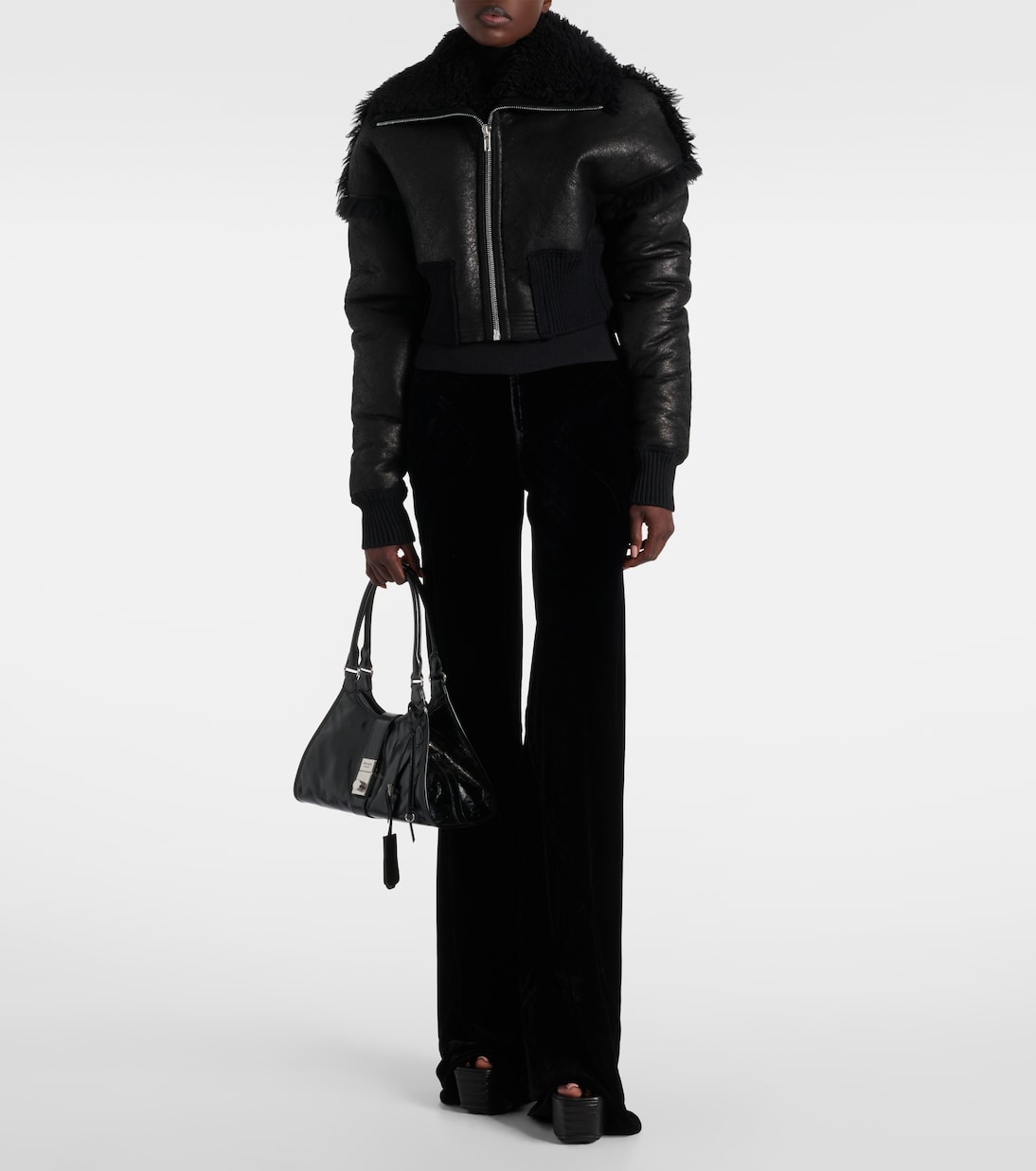 Flight cropped leather jacket | Rick Owens