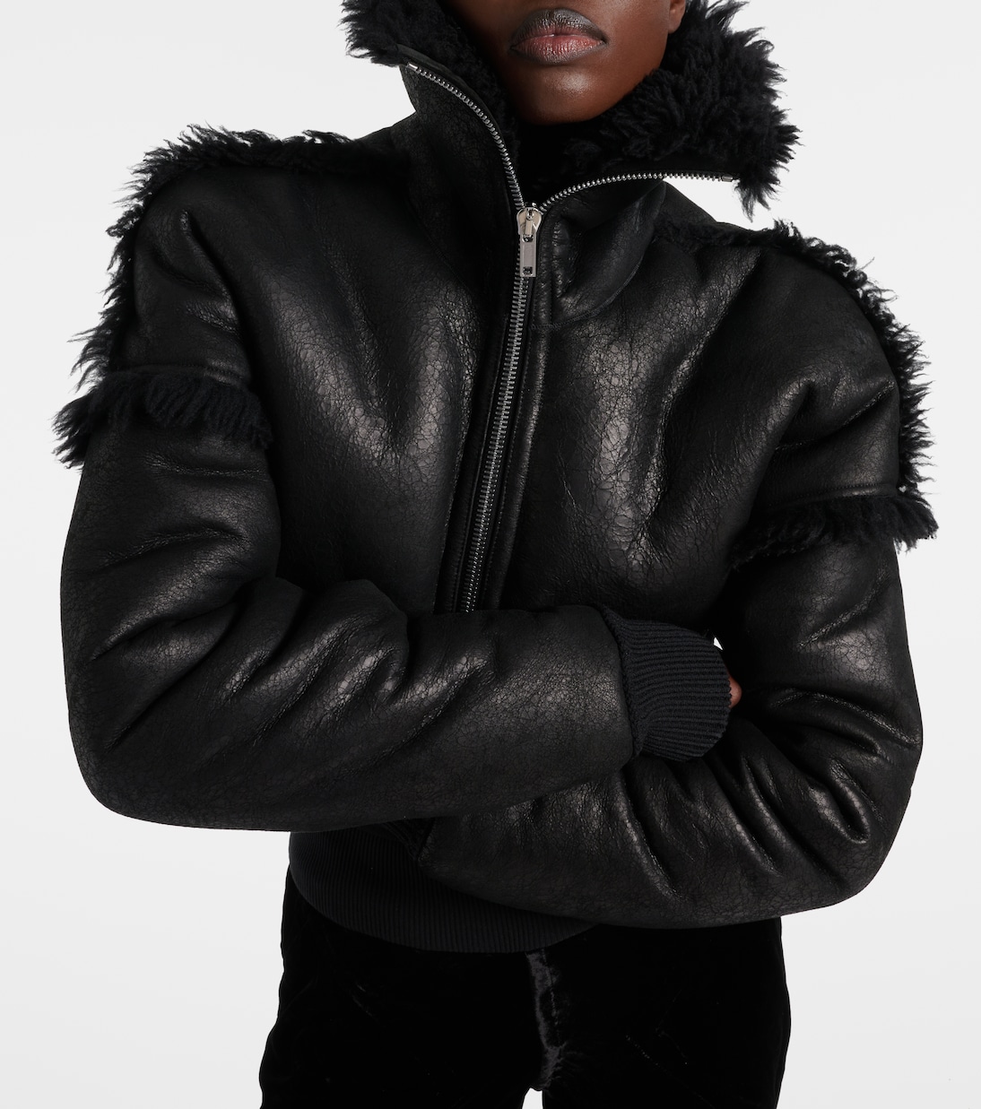 Flight cropped leather jacket | Rick Owens