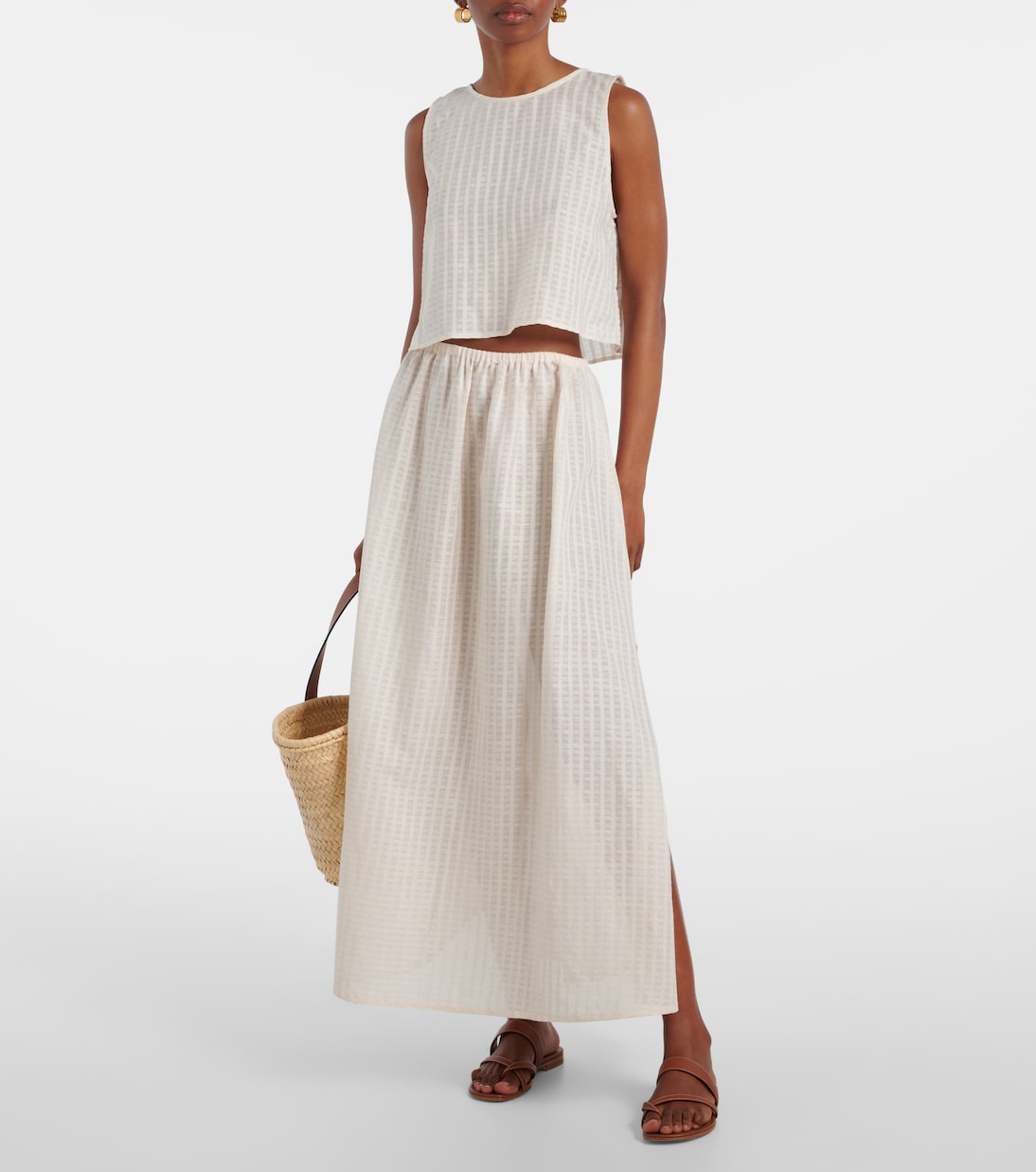 Cropped-Top Kobe aus Baumwolle und Leinen | Asceno