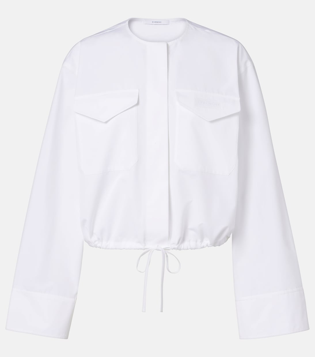 Logo cropped cotton poplin shirt | Givenchy
