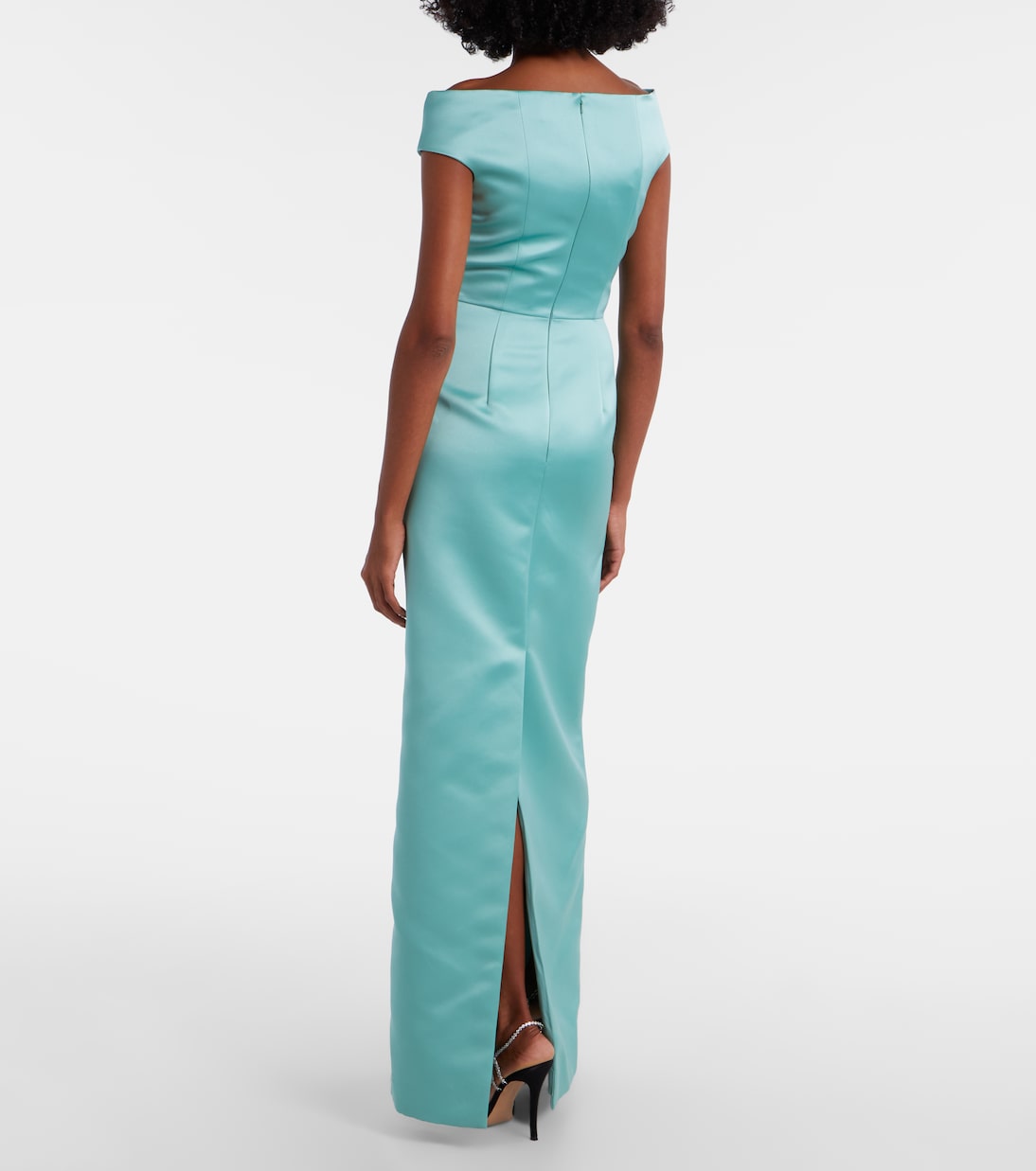 Floral off-shoulder duchesse satin gown | Erdem