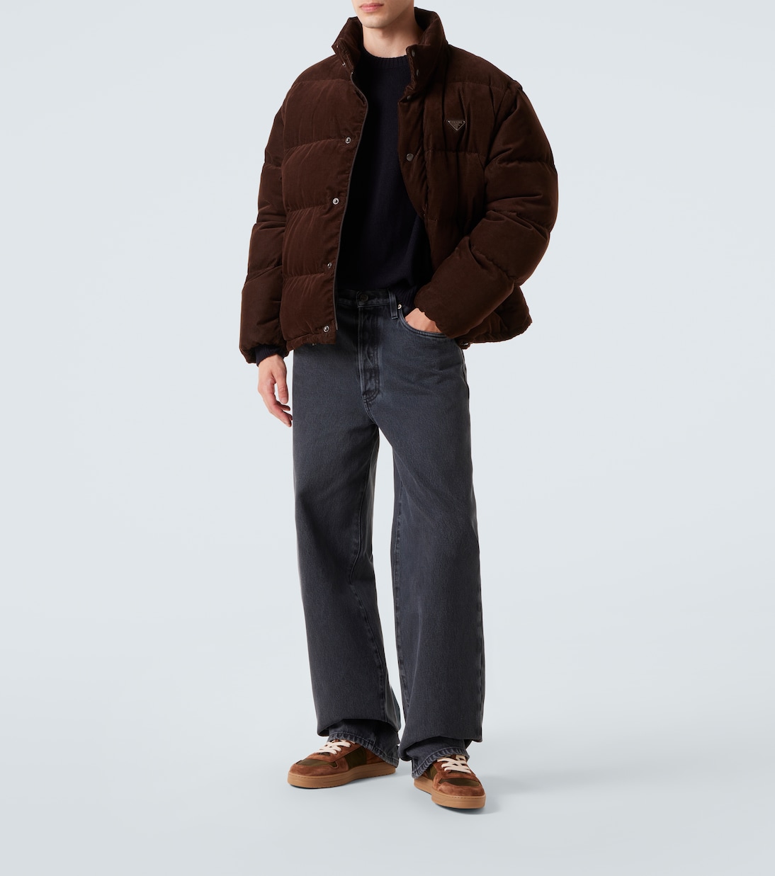 Re-Nylon suede-trimmed sneakers | Prada