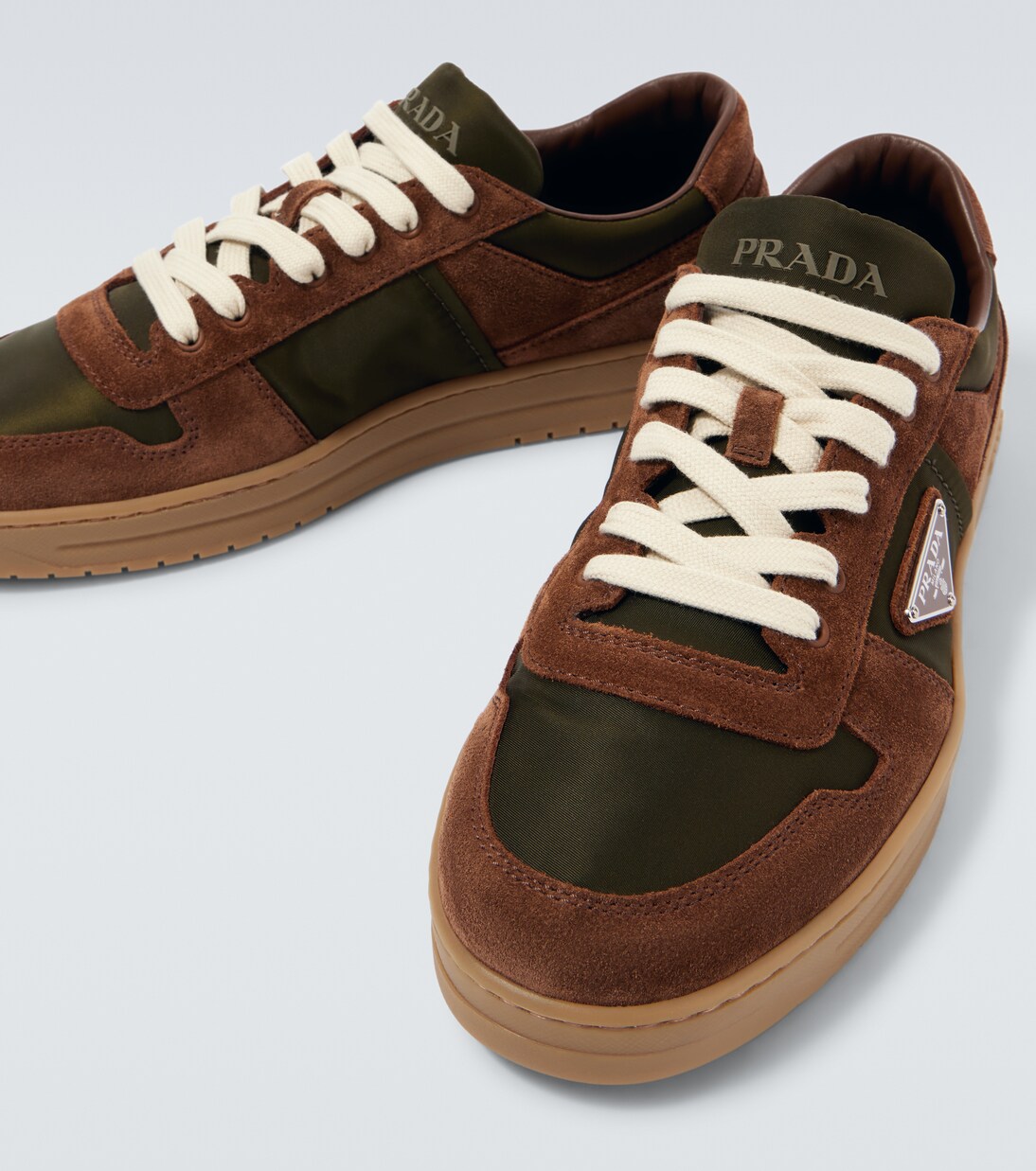 Re-Nylon suede-trimmed sneakers | Prada
