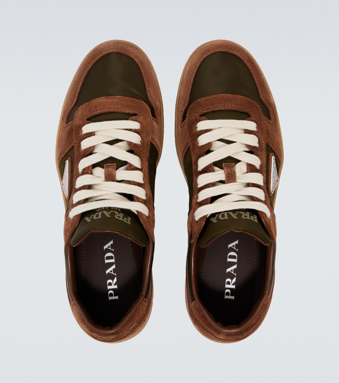 Re-Nylon suede-trimmed sneakers | Prada