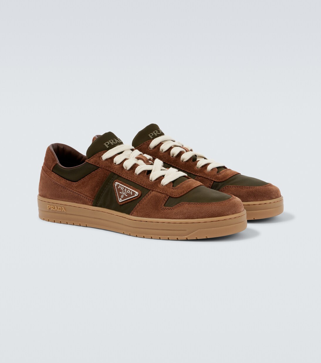 Re-Nylon suede-trimmed sneakers | Prada