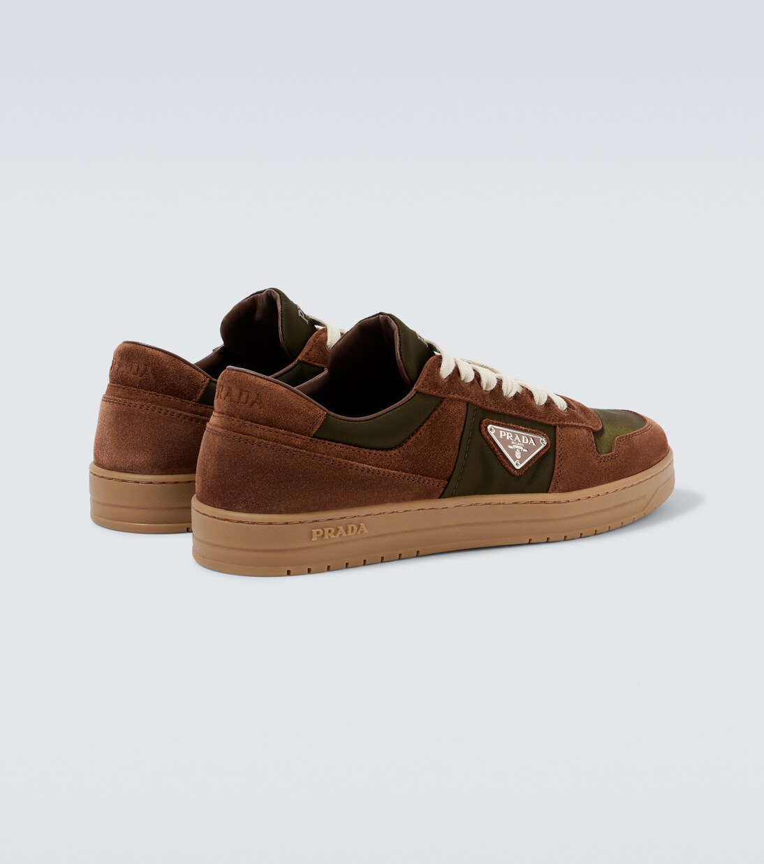 Re-Nylon suede-trimmed sneakers | Prada
