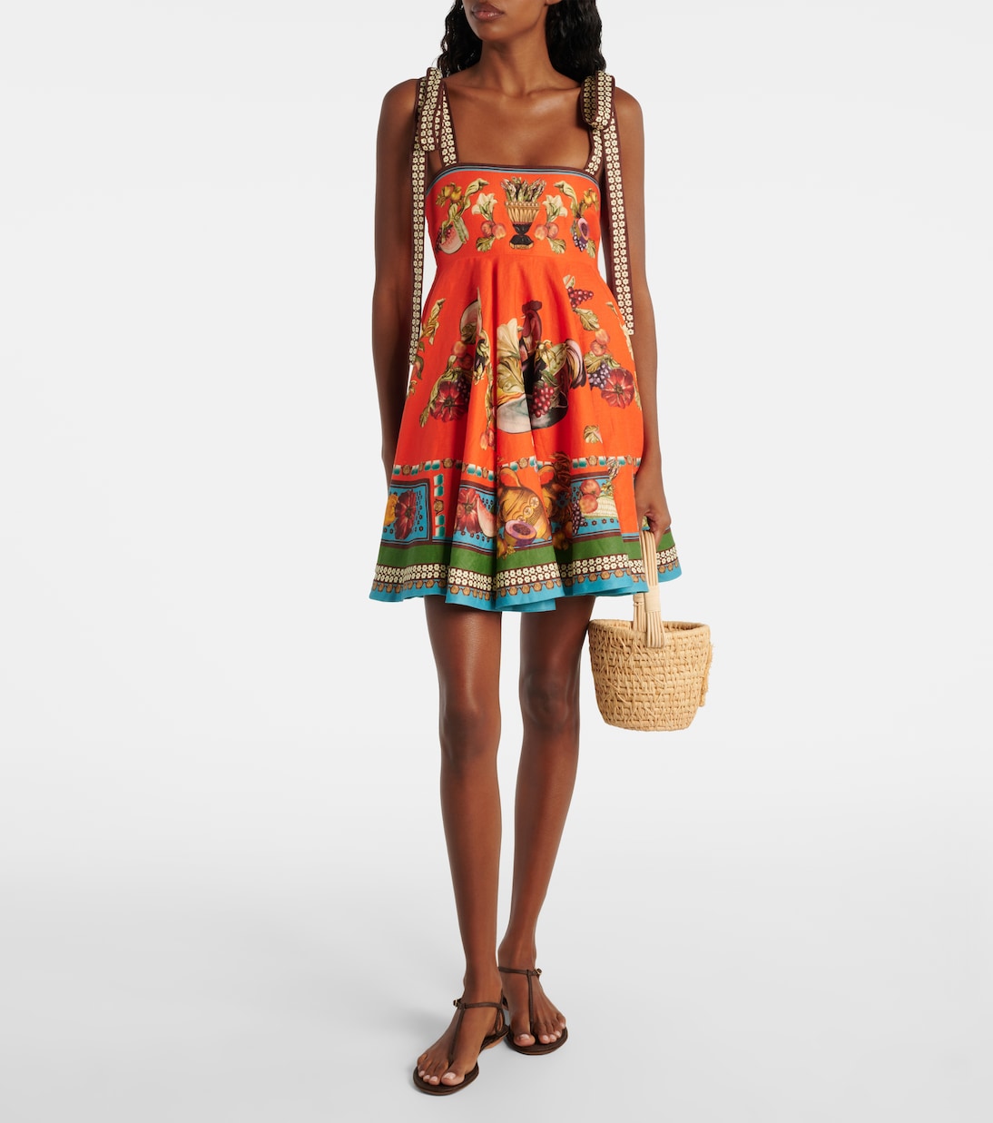 Bedrucktes Minikleid Rocco aus Leinen | Alémais