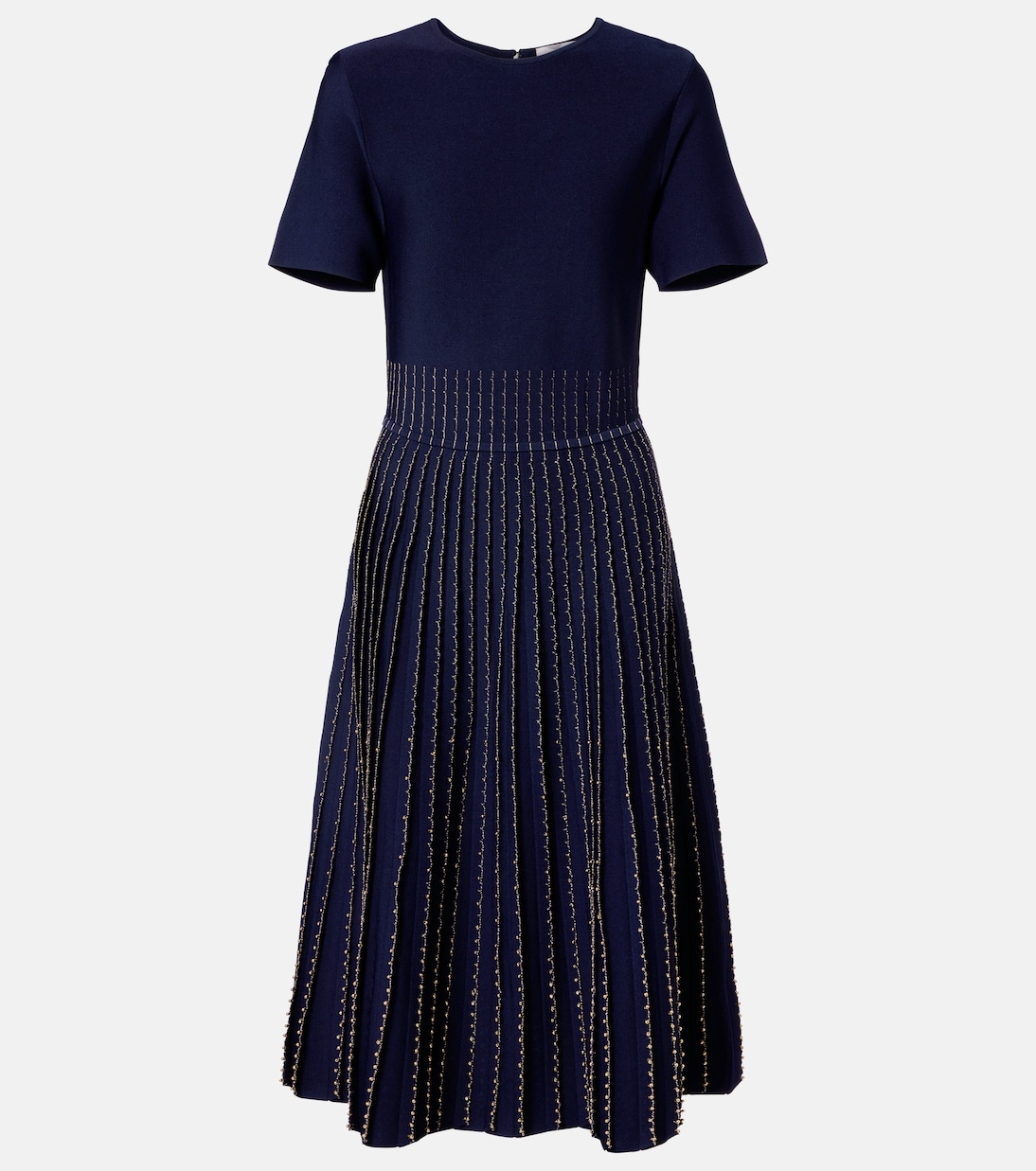 Beaded knitted pleated midi dress | Carolina Herrera