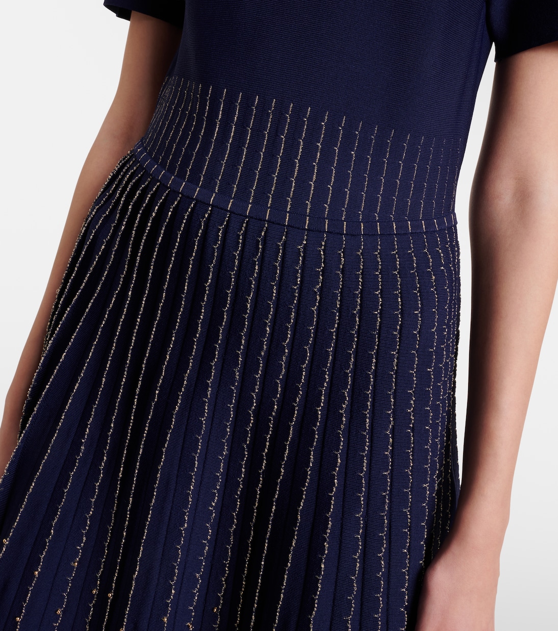 Beaded knitted pleated midi dress | Carolina Herrera