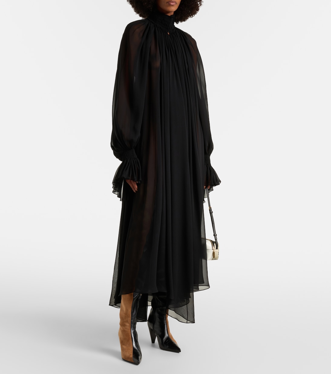 Robe midi Edgar en tulle de soie | Khaite