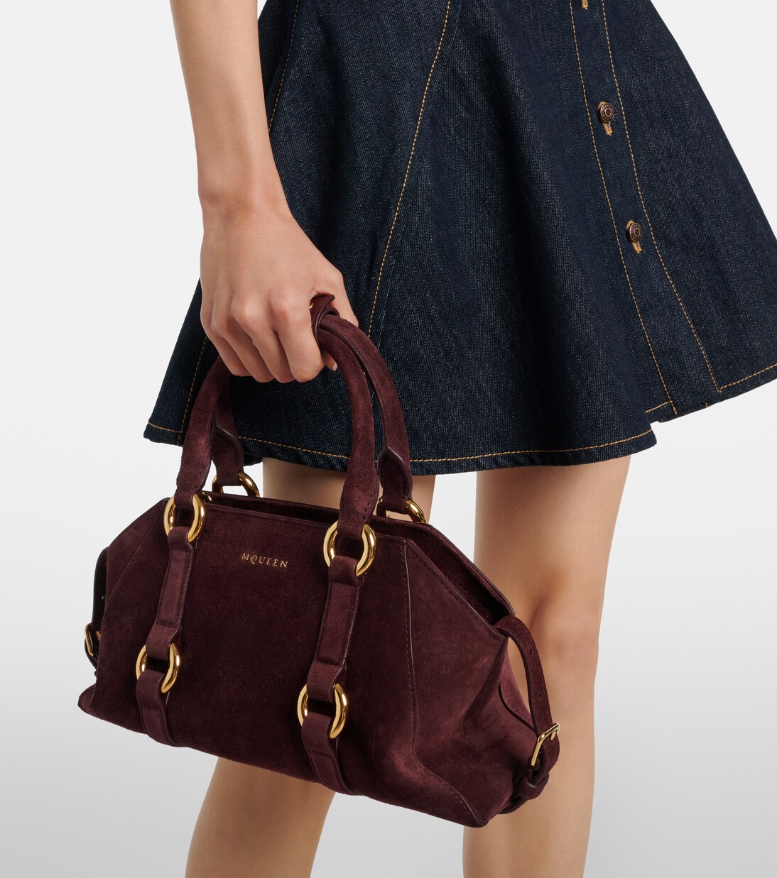 Farringdon Small suede tote bag | McQueen