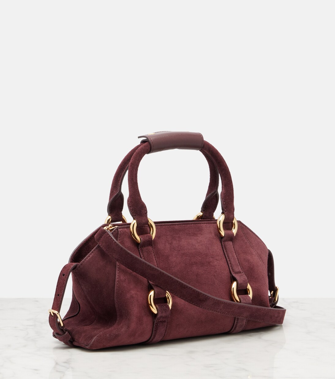 Farringdon Small suede tote bag | McQueen