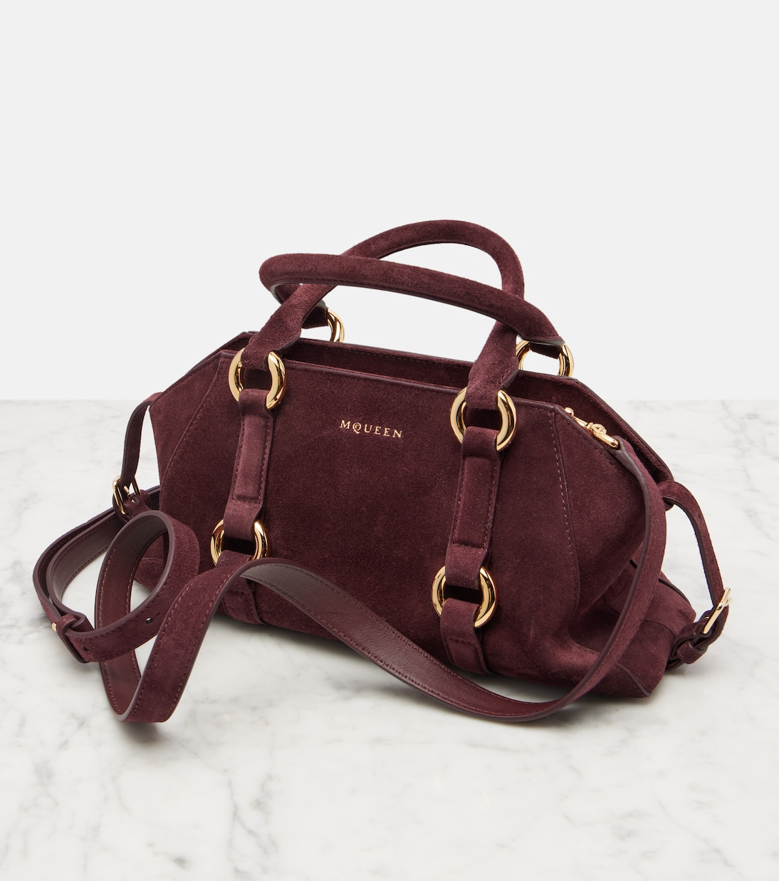 Farringdon Small suede tote bag | McQueen