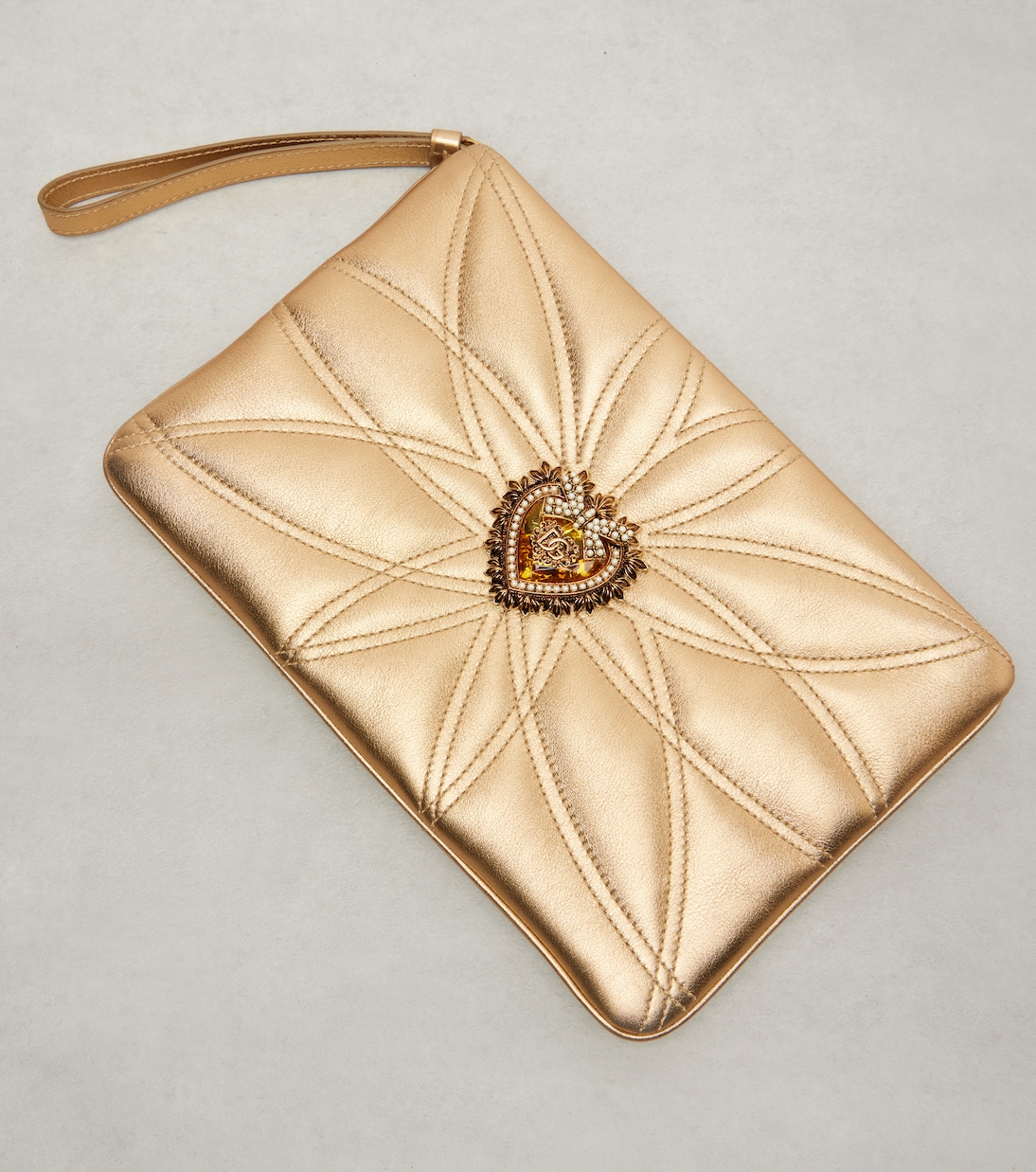 Etui Devotion Mini aus Metallic-Leder | Dolce&Gabbana