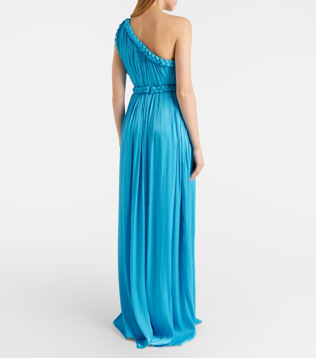 One-Shoulder-Robe Isilda aus Georgette | Costarellos