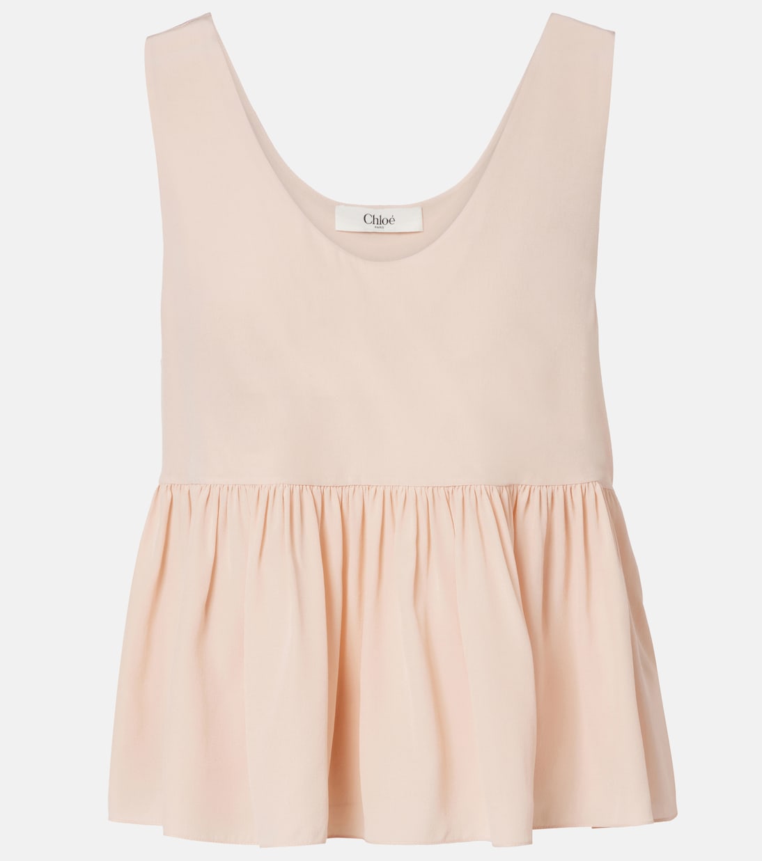 Peplum silk crêpe de chine top  | Chloé