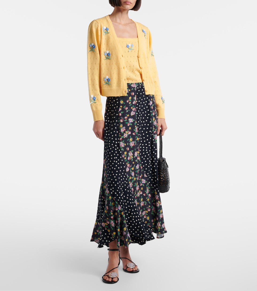 Perla embroidered pointelle wool tank top | Rixo