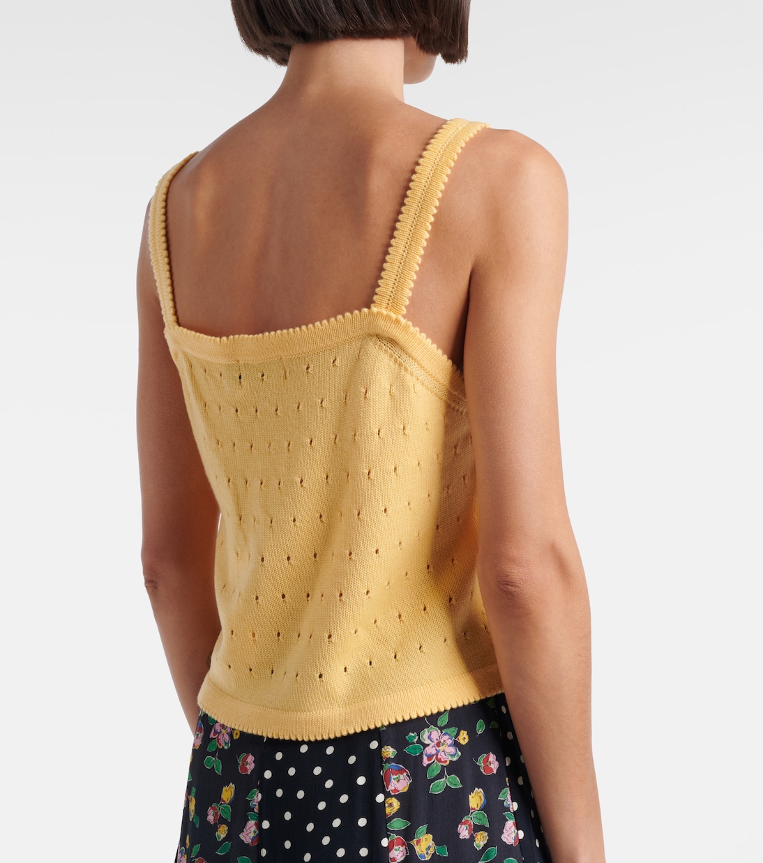 Perla embroidered pointelle wool tank top | Rixo