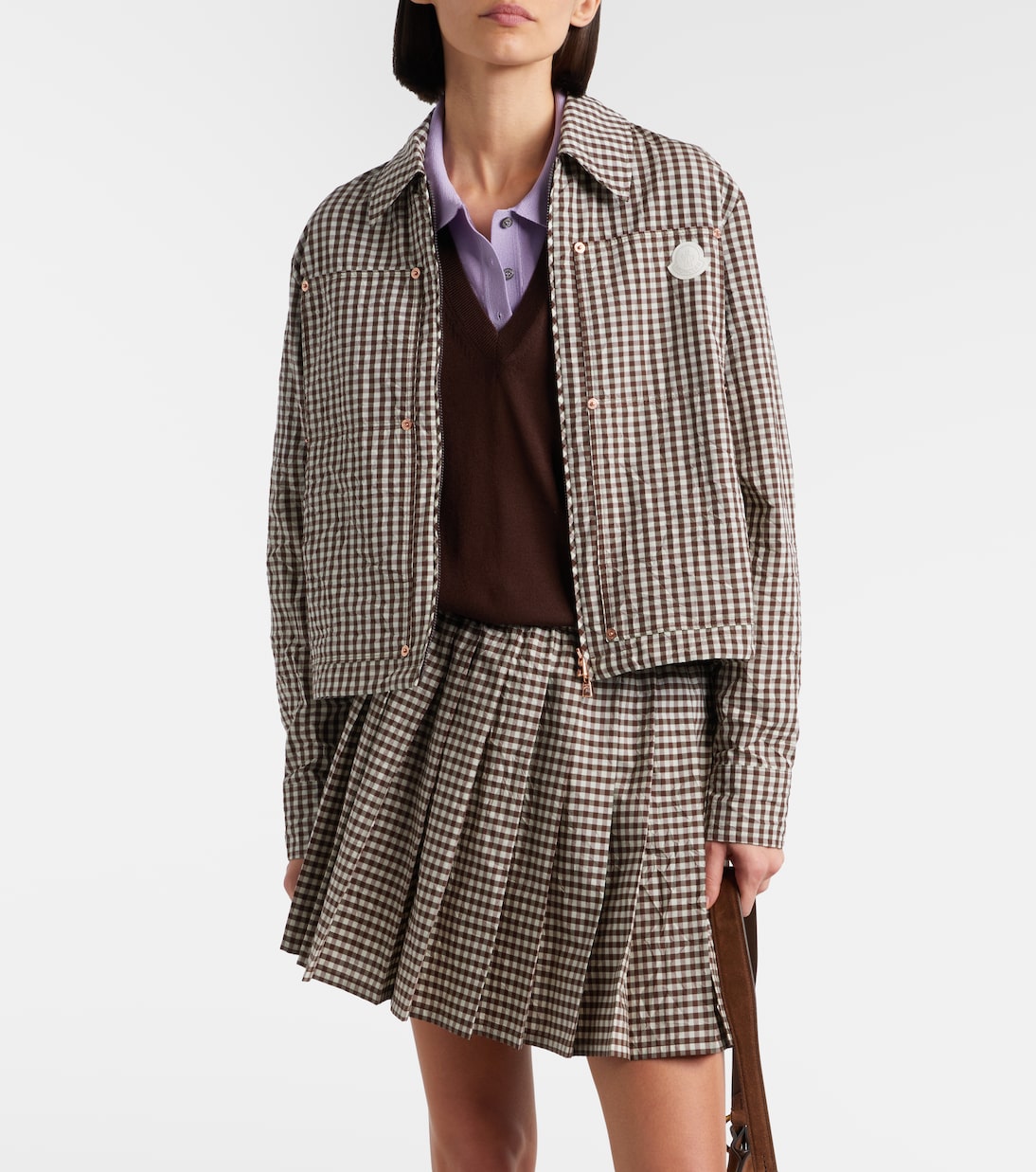 Checked cotton-blend jacket | Moncler