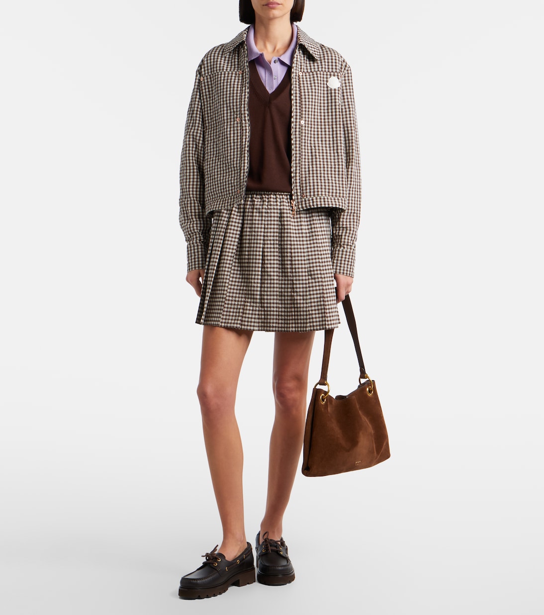 Checked cotton-blend jacket | Moncler