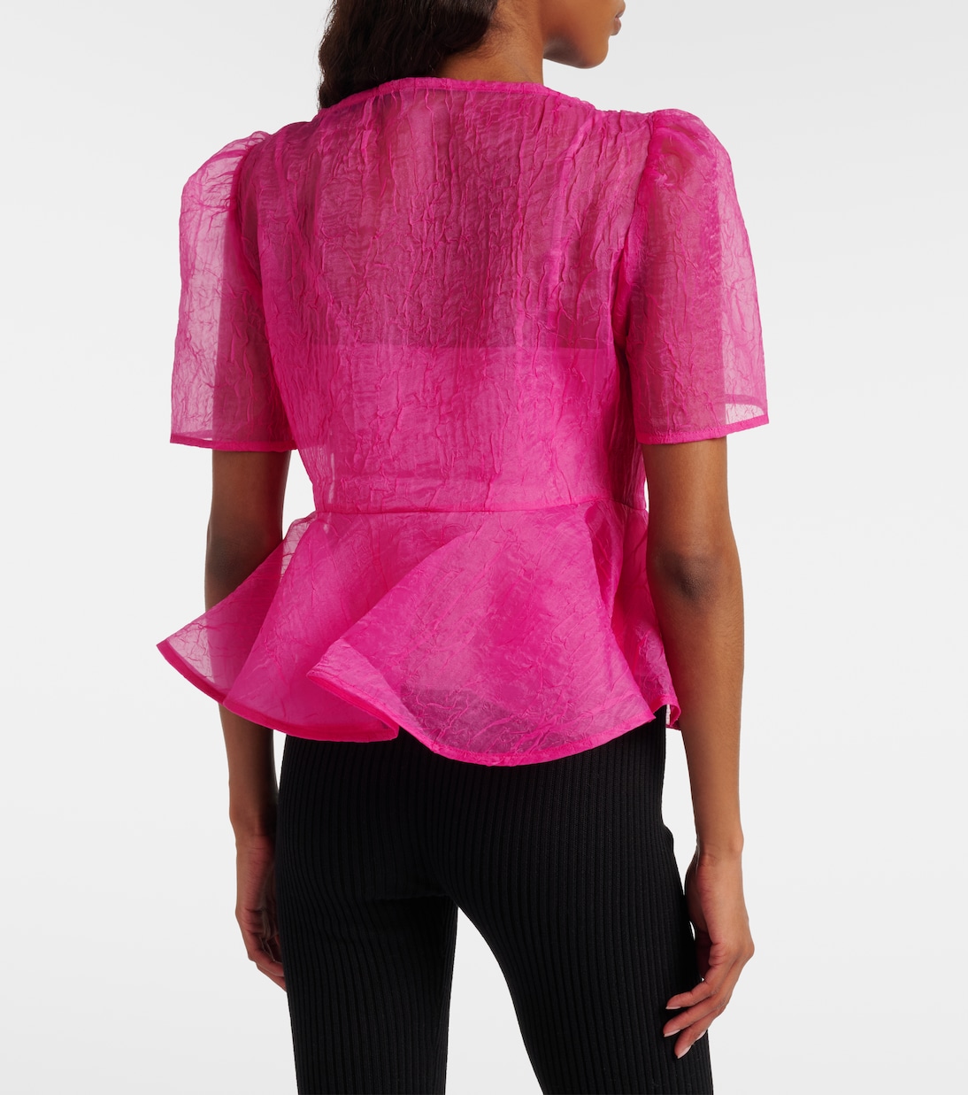 Top de organza de péplum | Ganni
