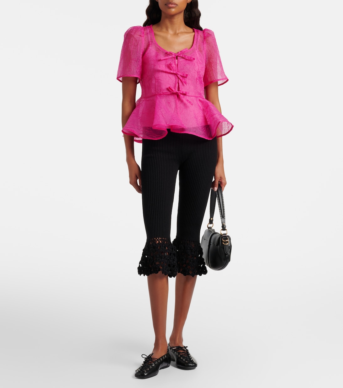 Top de organza de péplum | Ganni