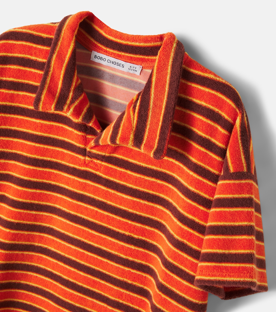 Striped Brick cotton-blend polo shirt | Bobo Choses