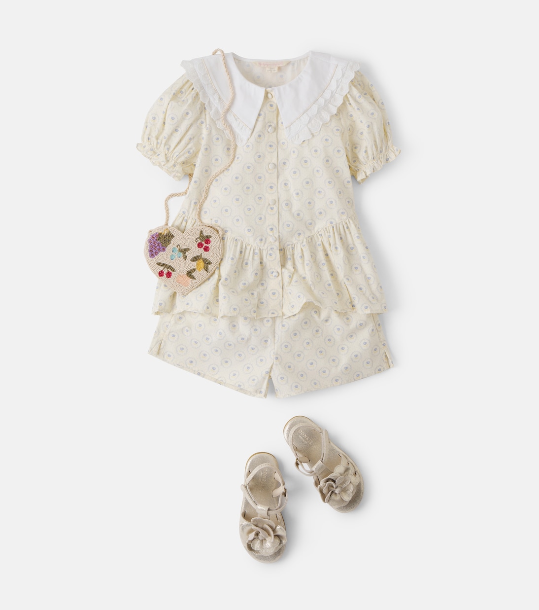 Bedruckte Bluse Cœur aus Baumwolle | Konges Sløjd