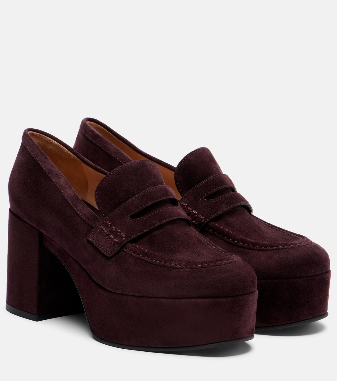 Plateau-Loafers Jenna aus Veloursleder | Gianvito Rossi