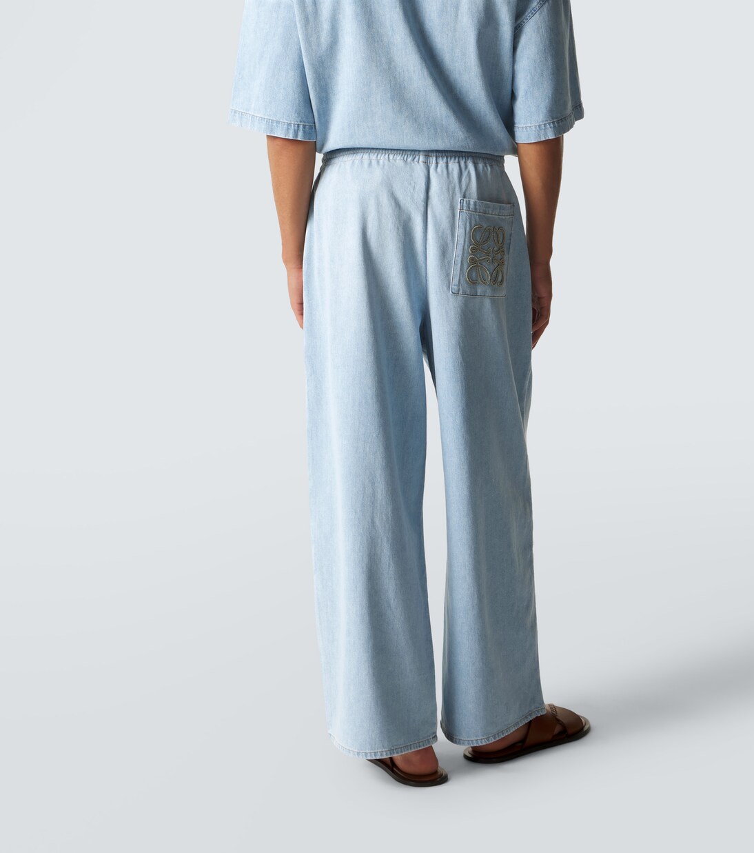 Anagram denim cropped wide-leg pants | Loewe