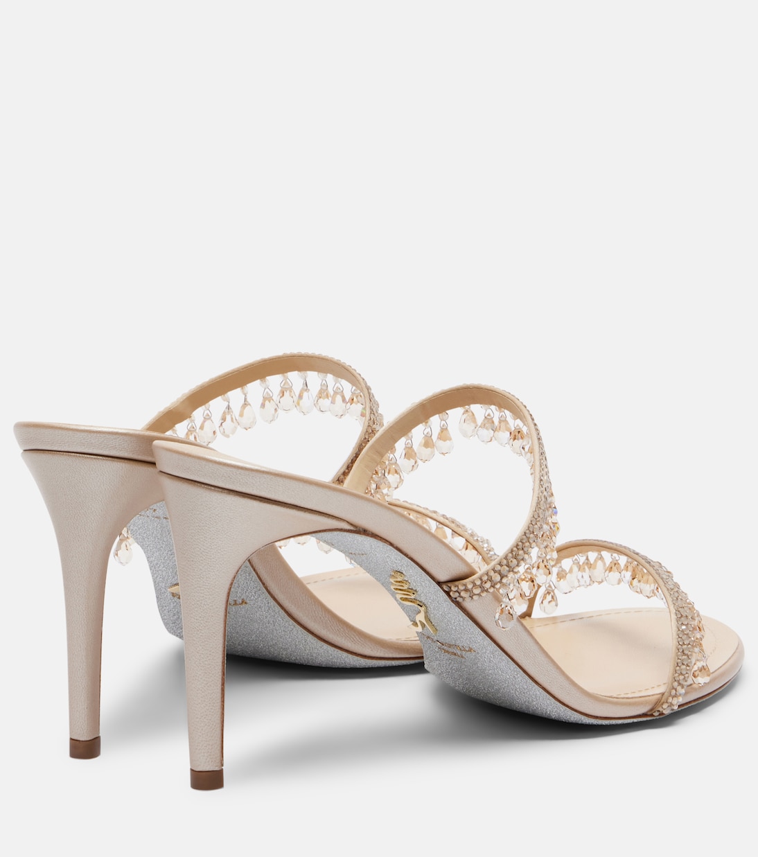 Chandelier embellished satin sandals | Rene Caovilla