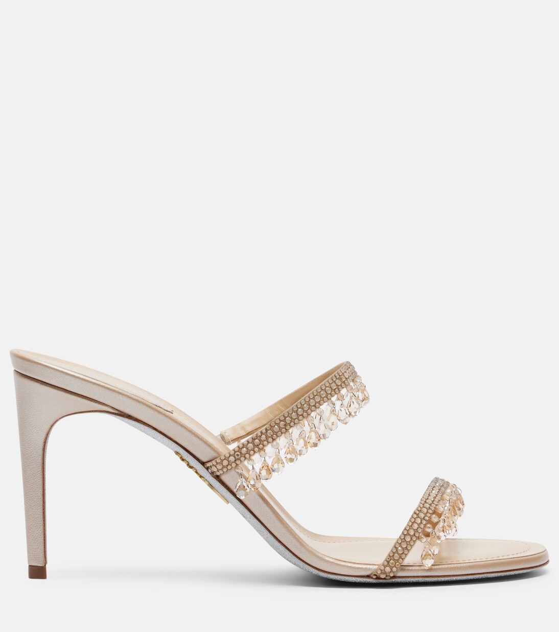 Chandelier embellished satin sandals | Rene Caovilla