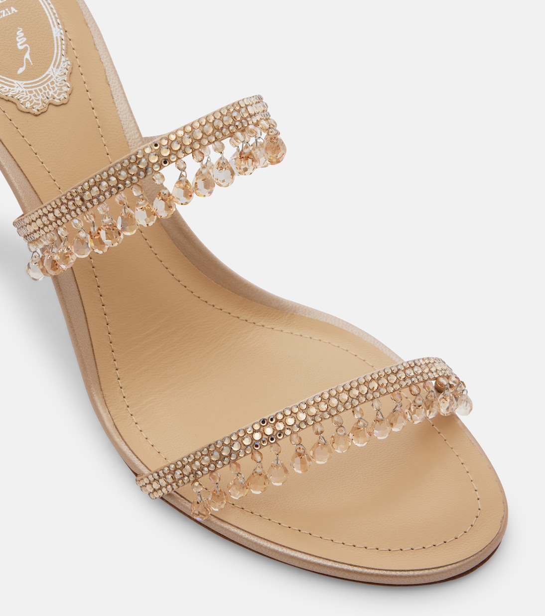 Chandelier embellished satin sandals | Rene Caovilla