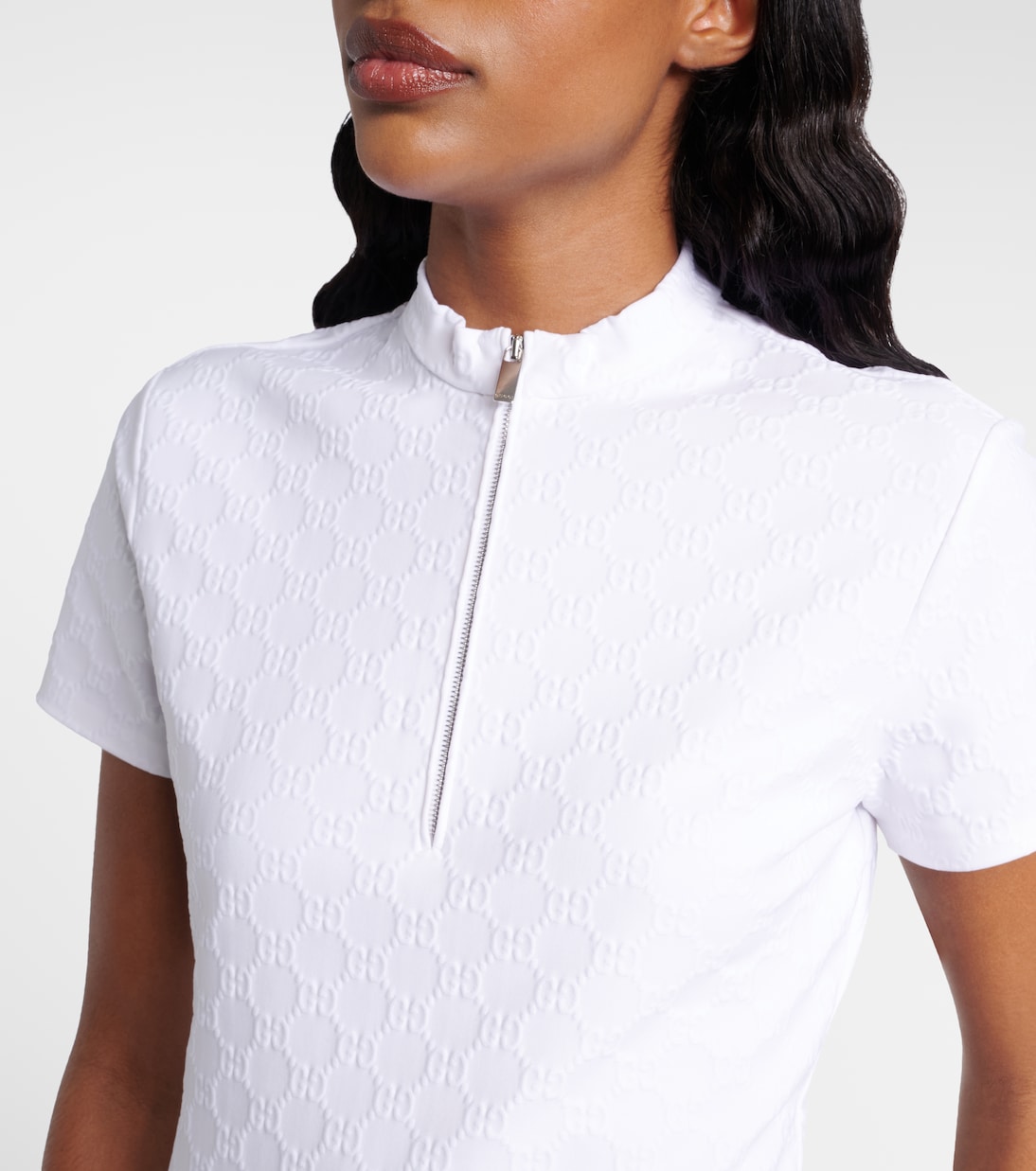 GG jersey jacquard half-zip top | Gucci