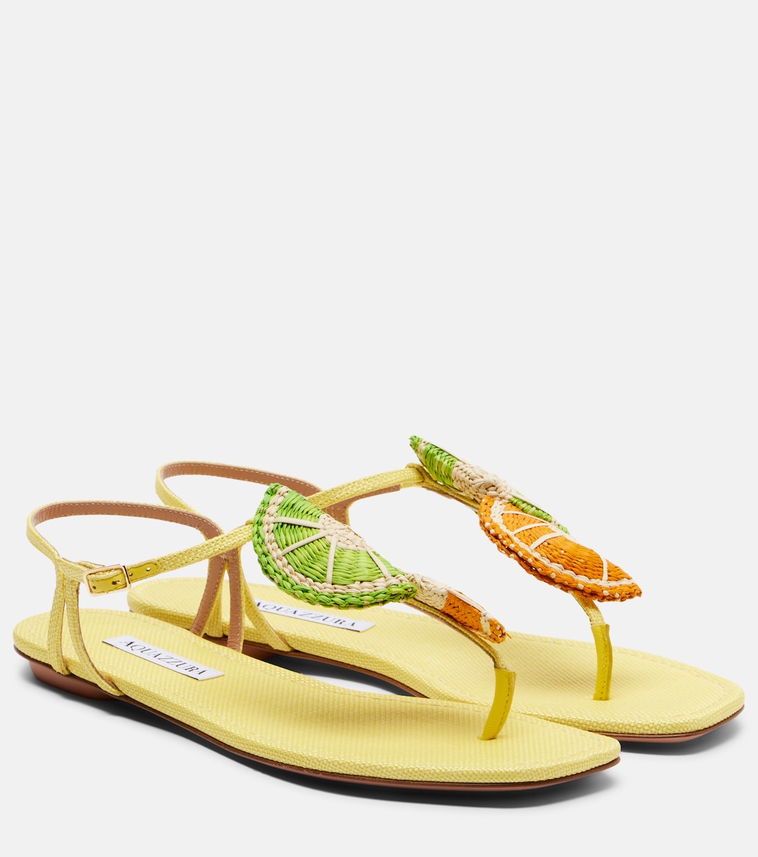 Citrus Sugar raffia slingback sandals | Aquazzura