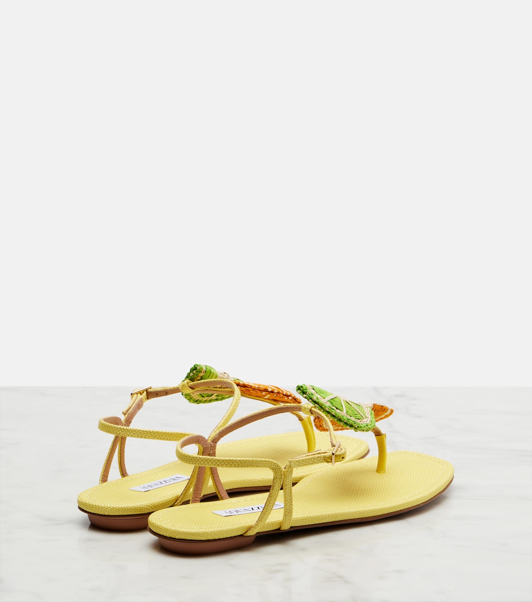Citrus Sugar raffia slingback sandals | Aquazzura