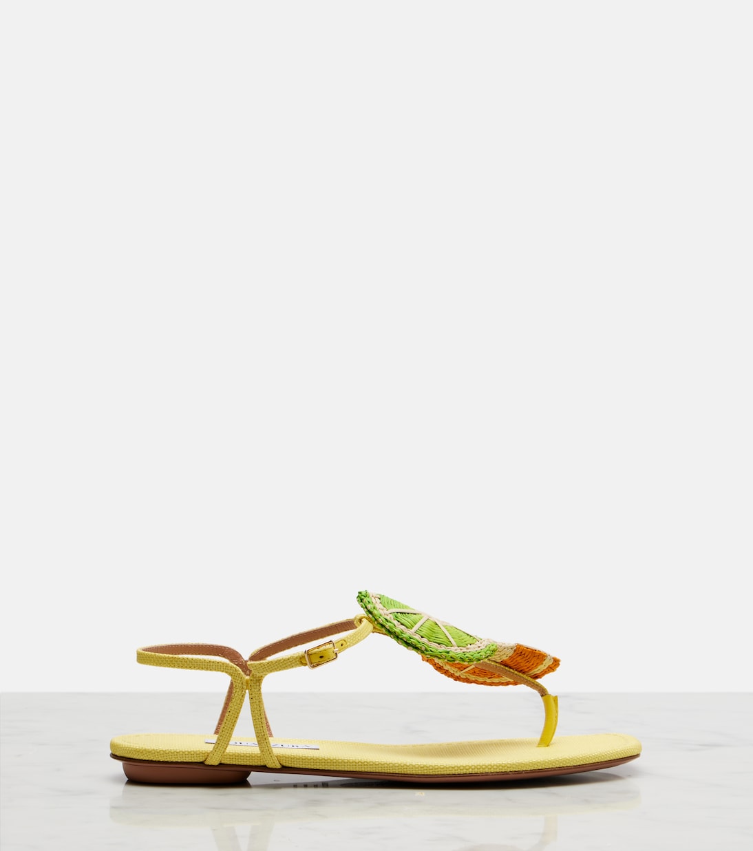 Citrus Sugar raffia slingback sandals | Aquazzura