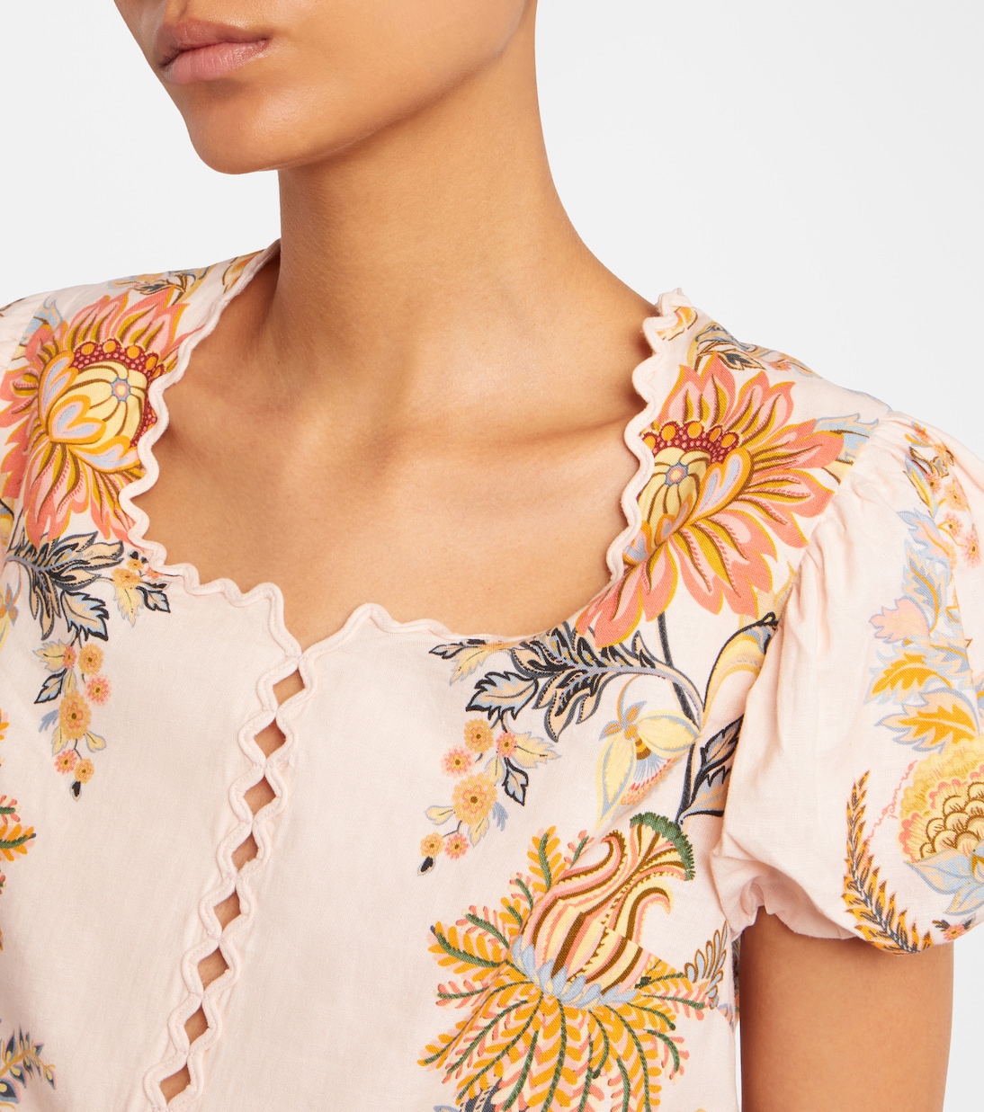 Ligia floral linen-blend blouse | Farm Rio