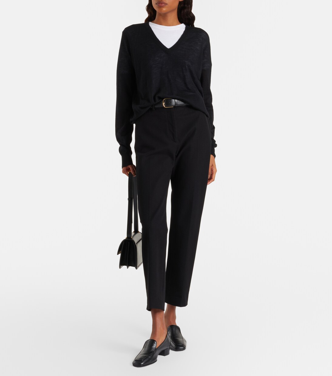 Coleman high-rise gabardine pants | Joseph