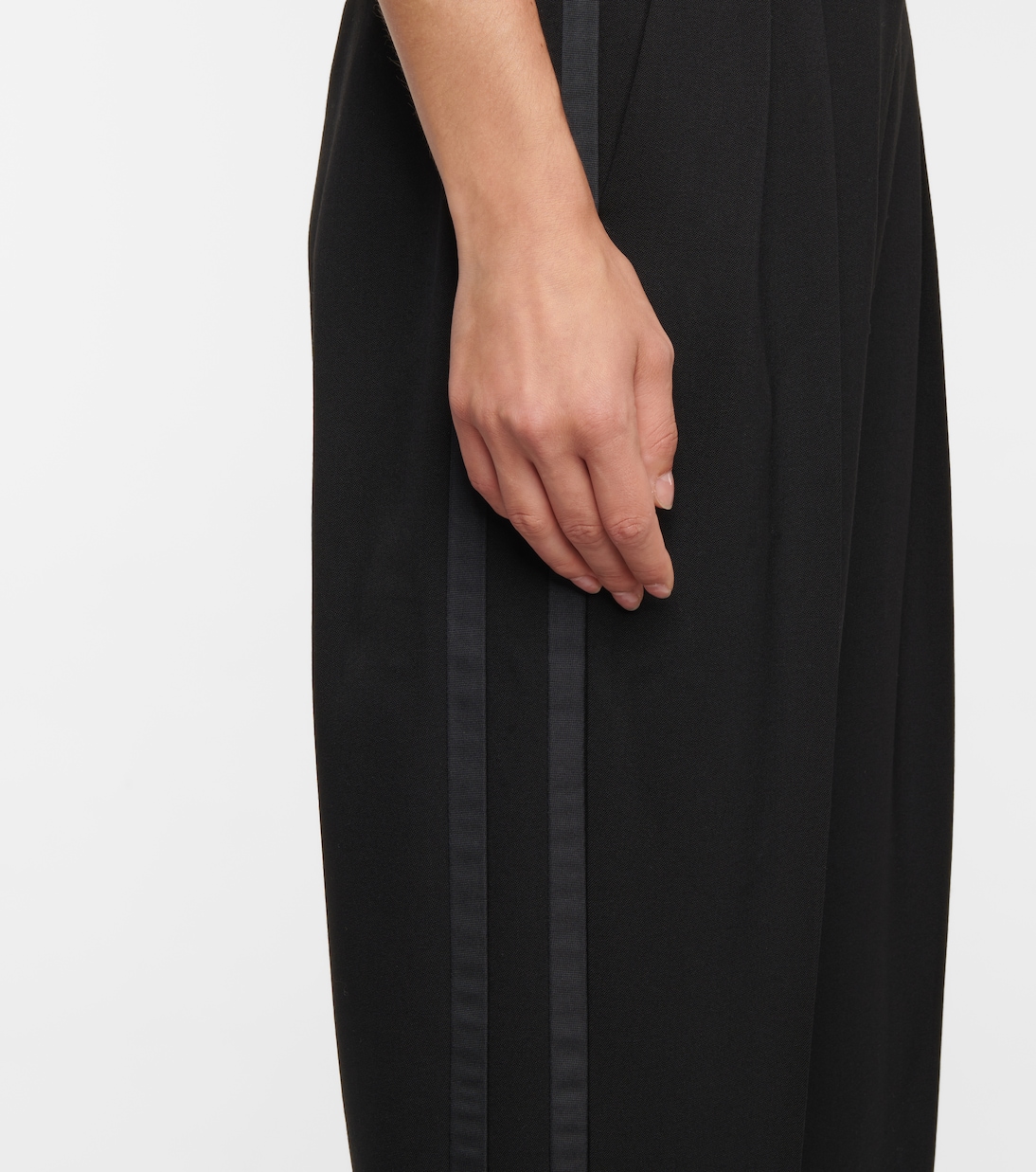 Stretch-wool grain-de-poudre pants | Miu Miu