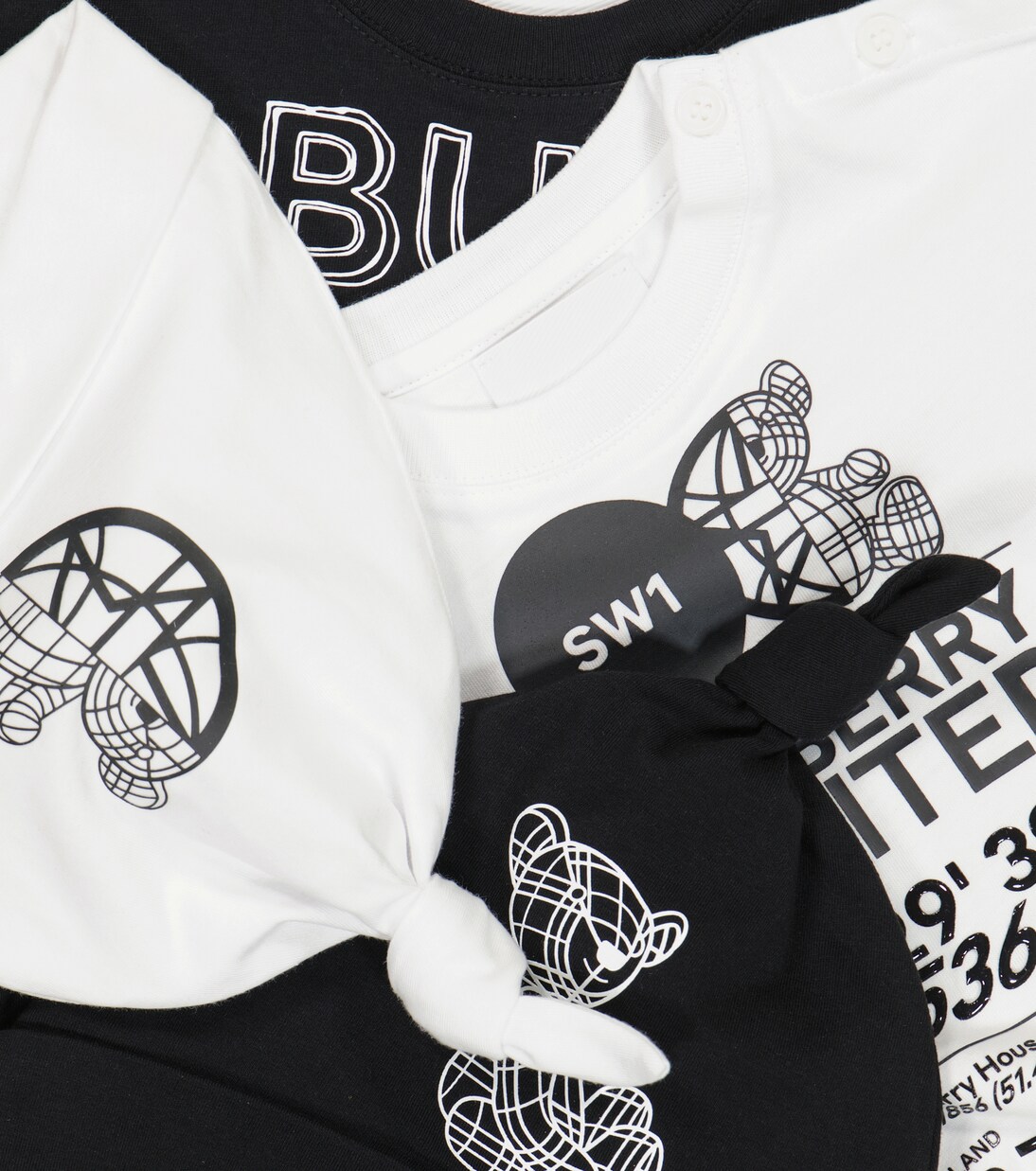 Baby set of 2 cotton-blend bodysuit and beanies | Burberry Kids